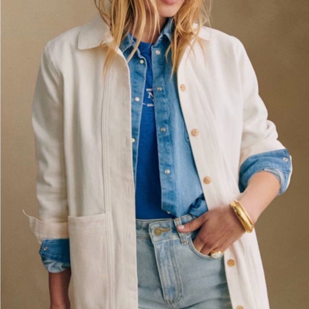 Sezane Cream Trench Coat